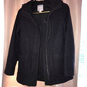 Old Navy Women’s Gray Wool Blend Hooded Jacket